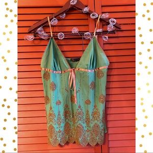 Gorgeous Glittery Gold Camisole with Peephole